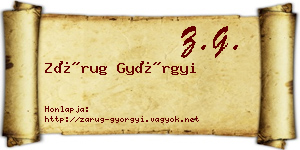 Zárug Györgyi névjegykártya