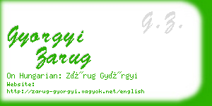 gyorgyi zarug business card